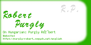 robert purgly business card